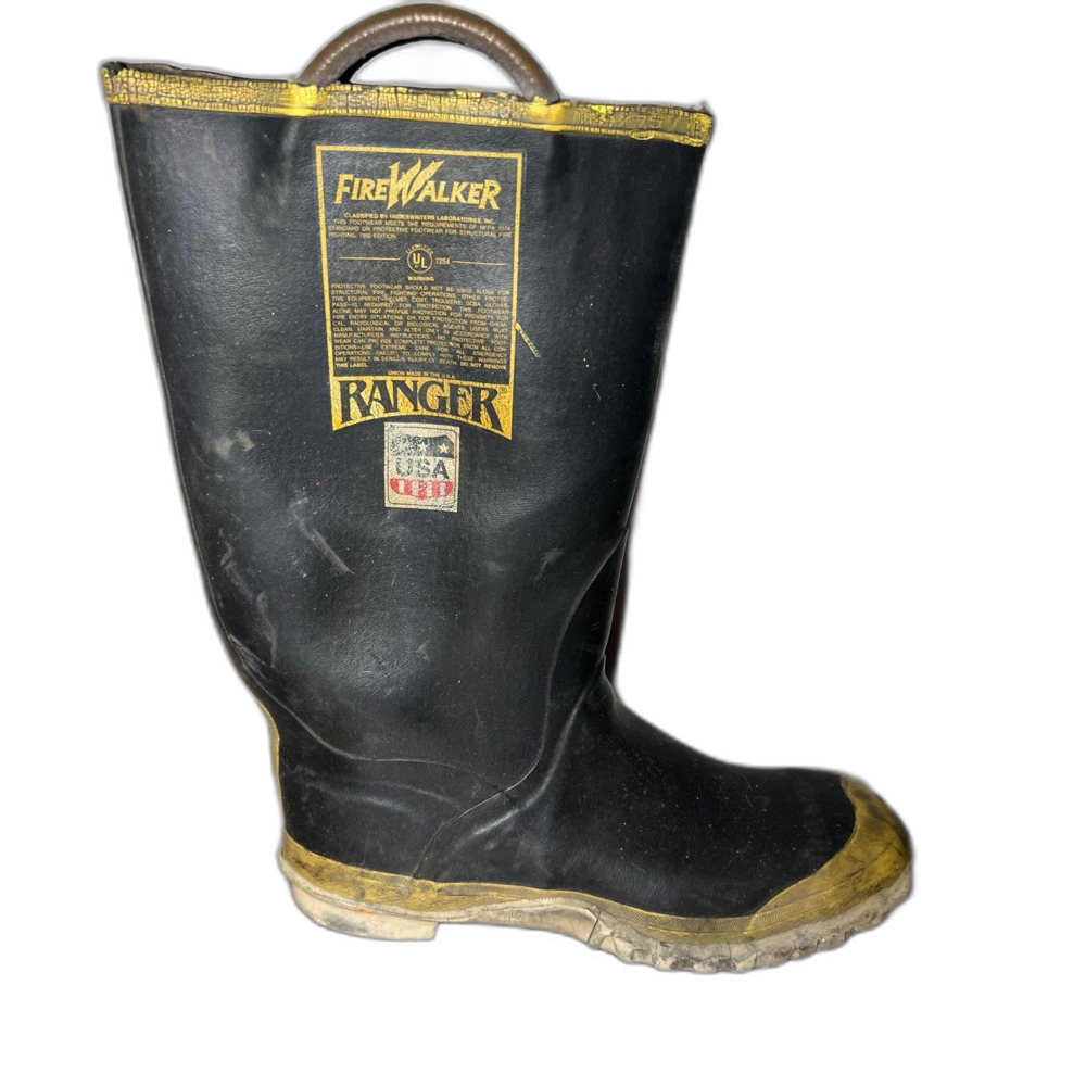 Vintage Firewalker Ranger Rubber Turnout Boot Steel Toe - Single Shoe - VTG USA